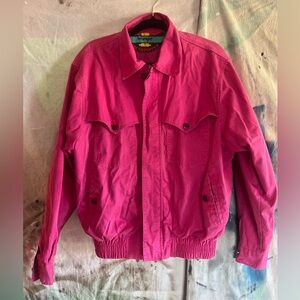 Vintage Wrangler Brushpopper Bomber Jacket Western Pink 80s 90s